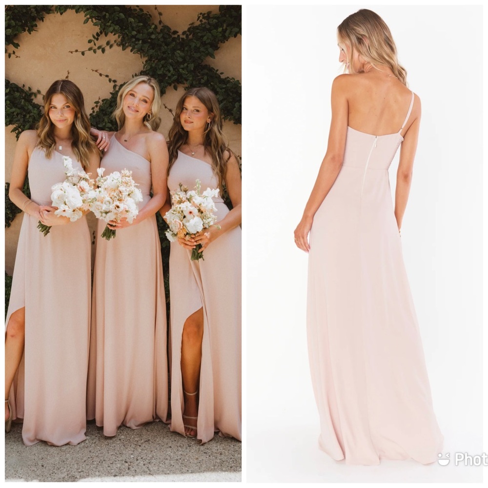 Show Me Your Mumu Shannon One Shoulder Dress Pink Maxi Slit Sz S